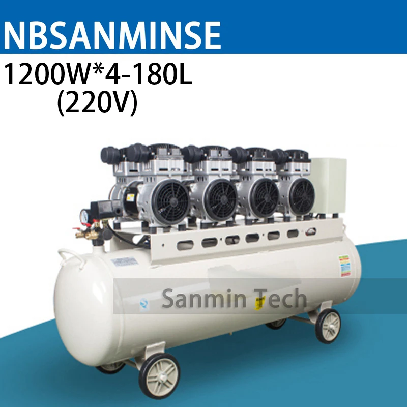 Oilless High Pressure Mute Design Wood Working Home Application Ac220v Ac380v Sanmin