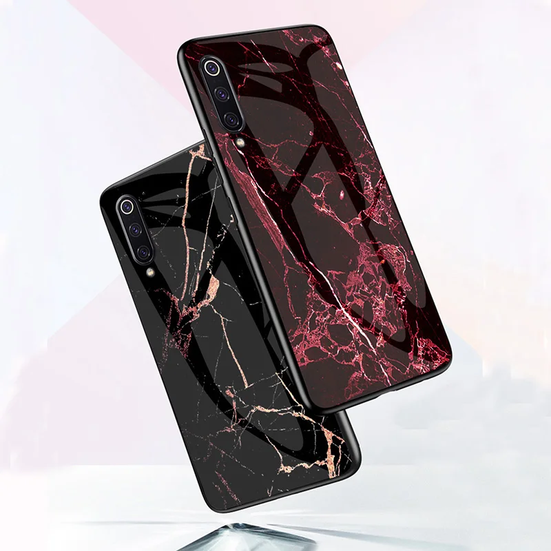 Luxury For Xiaomi Redmi Note 7 5 Plus 4 4X 6 Pro 6A S2 Case Marble 9 SE 8 Lite 5X 6X A2 MAX3 Pocophone F1 Cover Glass |