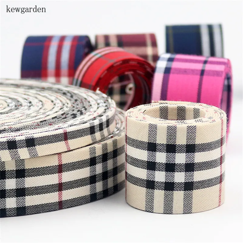 Kewgarden 40 мм плед хлопок слоев ткани ленты DIY бантом атласные ручной работы Riband 5