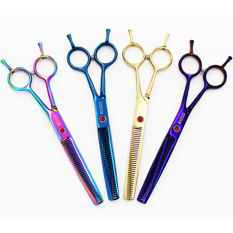 

Purple Dragon 7.0 inch Professional Pet Grooming Scissors 35 Teeth Right & Left Handed Thinning Tesouras Pet Grooming Tools