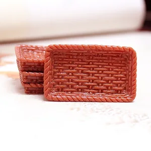 4 шт. каучуковая корзина из тростника, миниатюрный поднос для фаст-фуда, Сервировочная тарелка, блюдо, десерт, искусственная кухня, миниатюрное украшение для дома