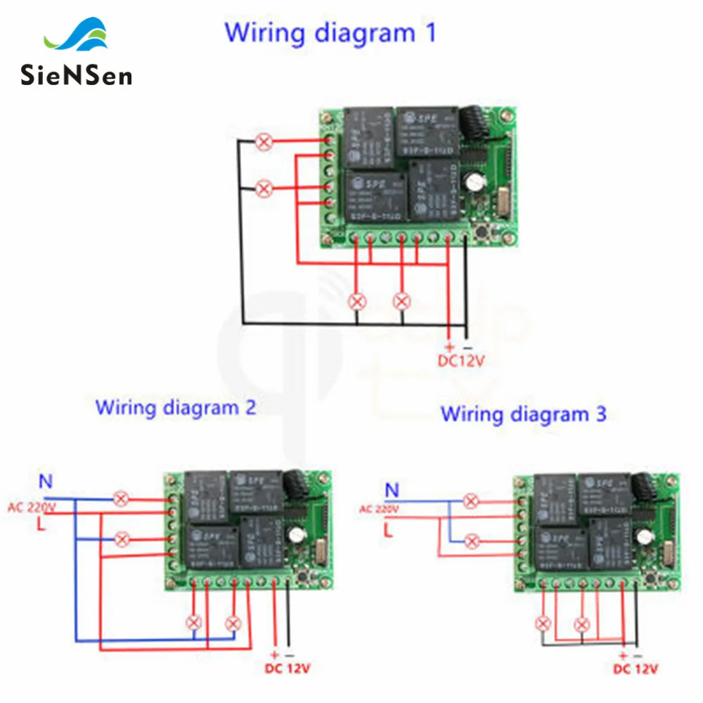 SienSen DC12V 4-способ Беспроводной удаленного Управление переключатель двери гаража реле двигателя Управление доска Электрический дверной Управление TR1204-4