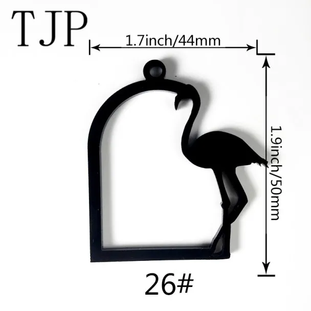 TJP 3 шт./партия, Сова, кролик, улитка, замок, ангел, акриловая рамка, подвеска, Золотой шарм, установка кабошона, установка, УФ смола, Шарм - Цвет: 26