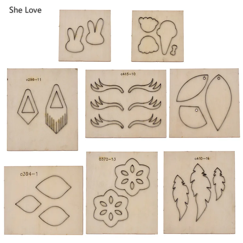 

Chzimade 8 Styles Leaf Drop Earring Flower Pattern Leather Cutting Mold Wood Dies Diy Leather Cutter Crafts Steel Punch Cut Dies