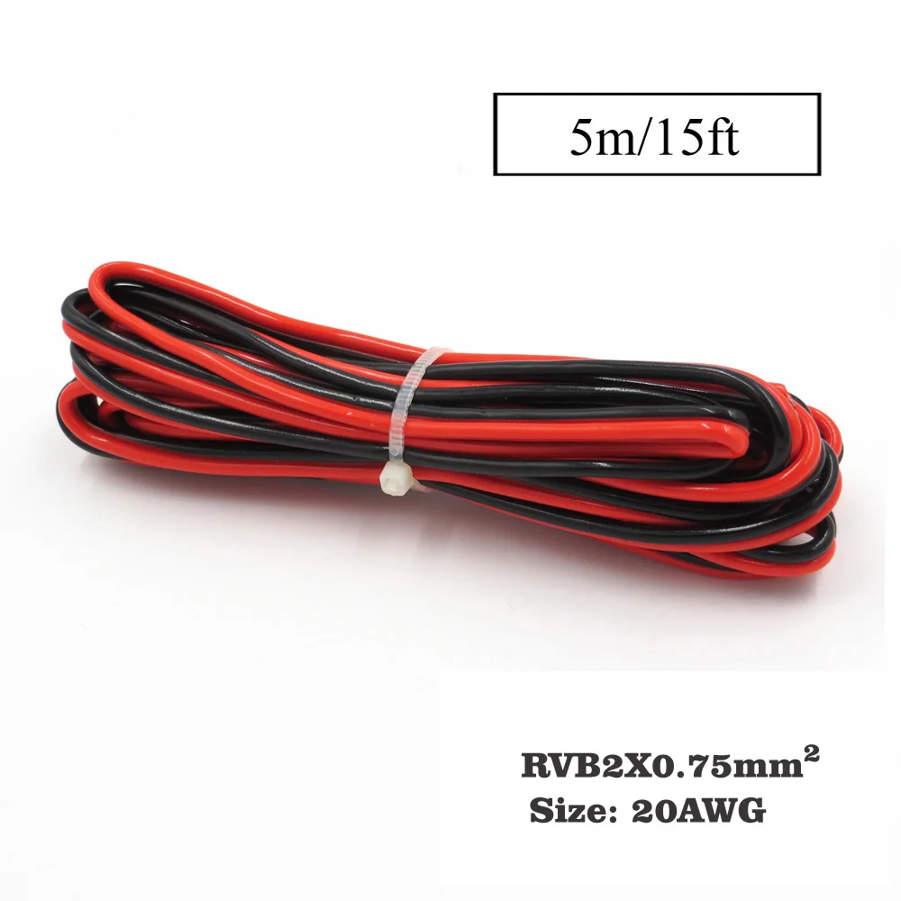 5 м x 22AWG 0 75 мм2 ПВХ изолированный 2-контактный медный провод IEC RGB PVC электрические