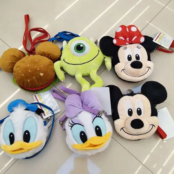 

13 cm Mickey Mouse Minnie girls plush toys Stitch cute boy Cross body Bag Purse Kids Birthday Gift