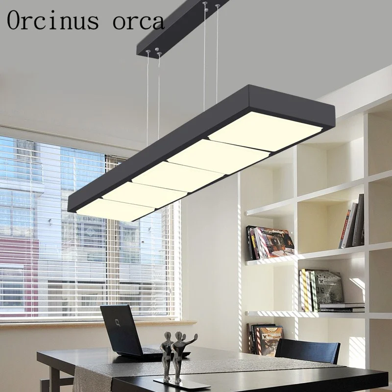 Goede Eenvoudige Moderne Led Restaurant Kroonluchter Rechthoekige Kantoor Kroonluchter Art Creatieve Studie Bar Restaurant Lampen