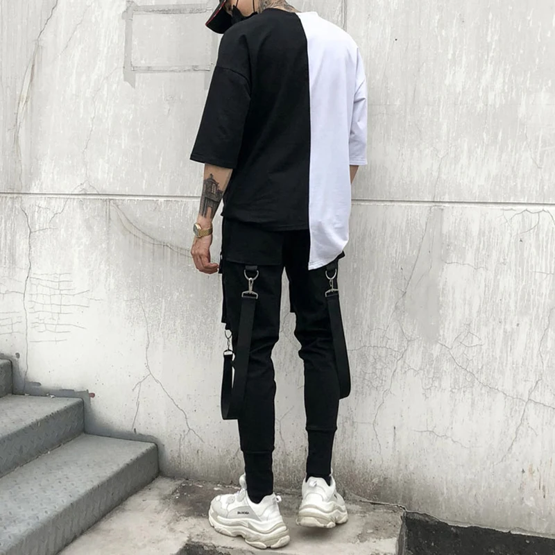 Новые идеи Jogger Брюки мужские Мульти карман эластичный пояс дизайн брюки уличные
