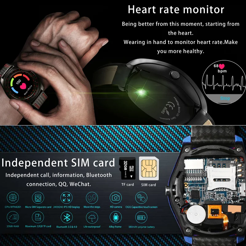 Bluetooth Smart Watch V10 Color IPS Heart Rate Monitor Smartwatch Dial Call GSM TF Card Camera Passometer Wristwatch PK GT08 V9 |