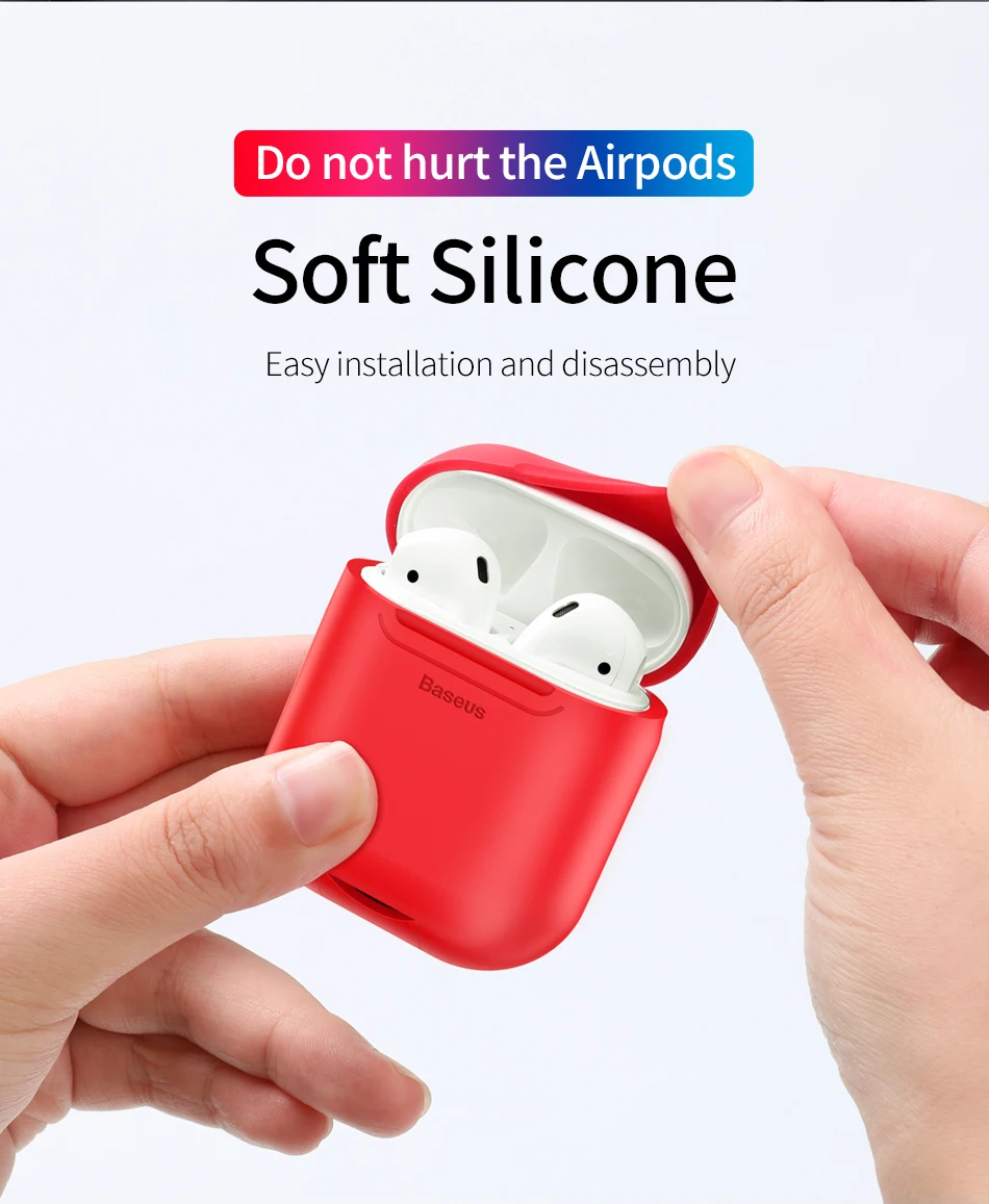 Для Airpods чехол Baseus Qi беспроводной зарядный силиконовый чехол s для Airpod защитный чехол с проводной зарядкой для Air pods Coques