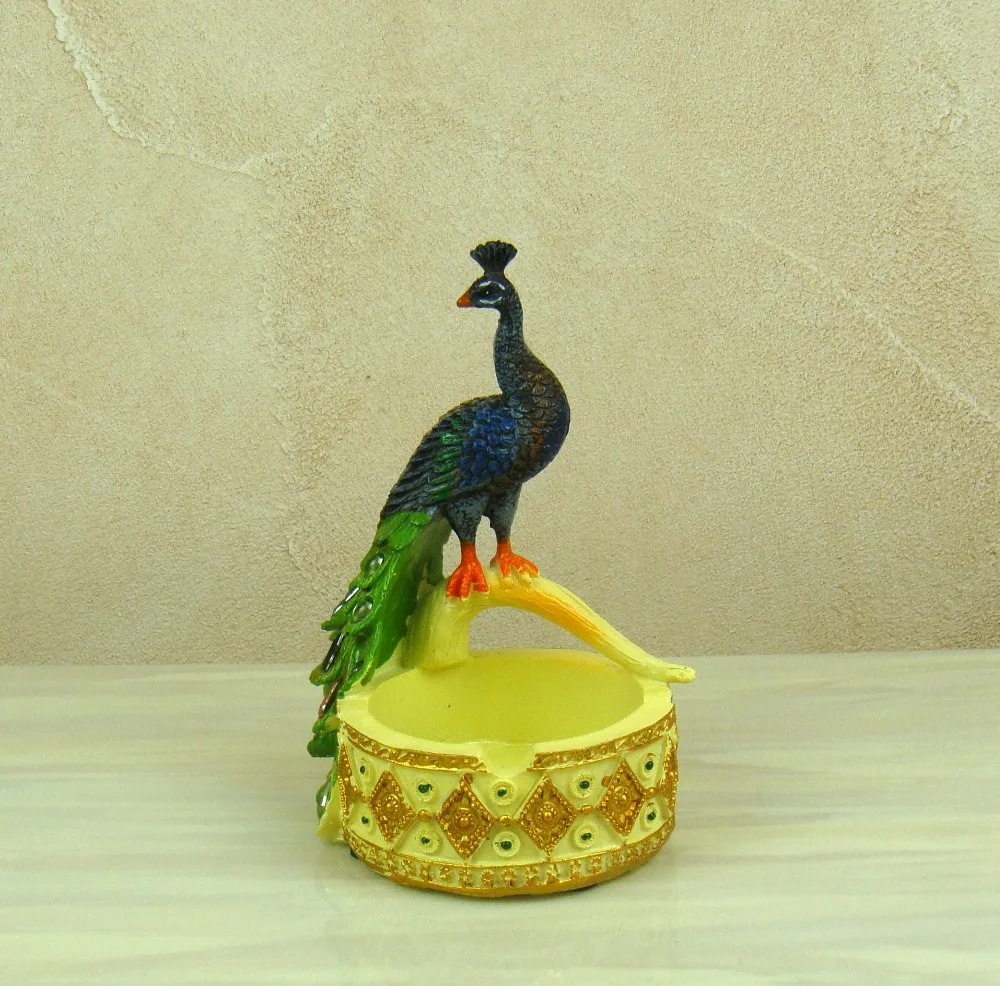 Handmade Peacock Miniature Figurine Decorative Resin Animal Organizer Box Mascot Trinket Gift and Craft Ornament Accessories | Дом и сад