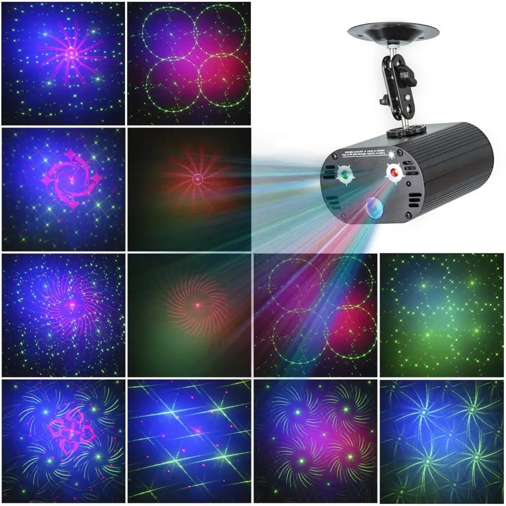36 Вышивка Вечерние крестом картины огни RGB 3 объектив лазерный проектор мини