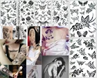 Y-XLWN, черная бабочка, креативные тату наклейки, мужские тату наклейки, одноразовая водостойкая татуировка, зеркальные наклейки на стену