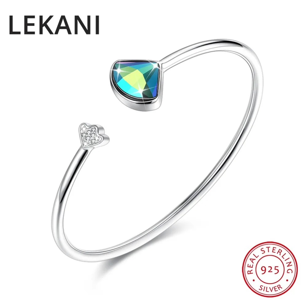 Женский Открытый браслет с кристаллами Swarovski серебро 925 пробы|Гибкие и жесткие