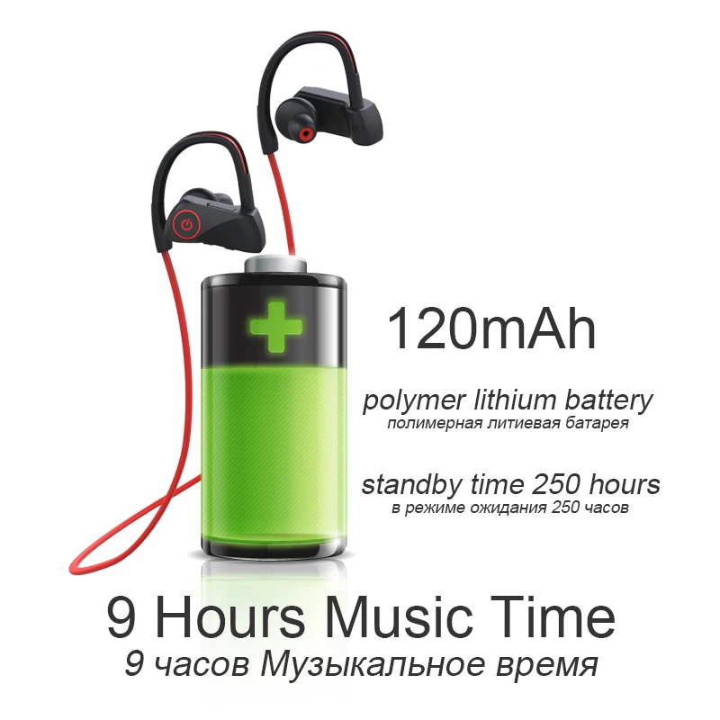 Chekenow спортивные Беспроводной Bluetooth наушники IPX7 Водонепроницаемый гарнитура с