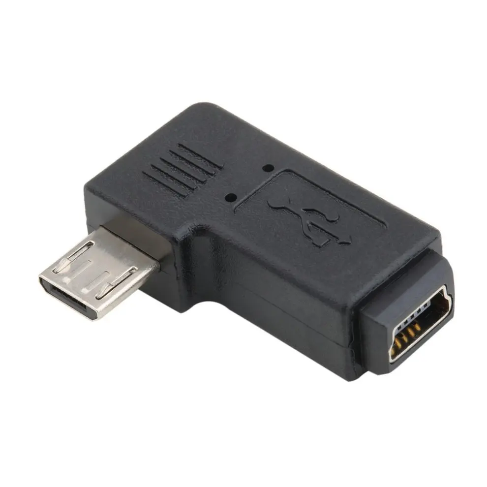 Черный 3*1 5*0 8 см Профессиональный левый/правый угловой USB мини 5 Pin женский микро