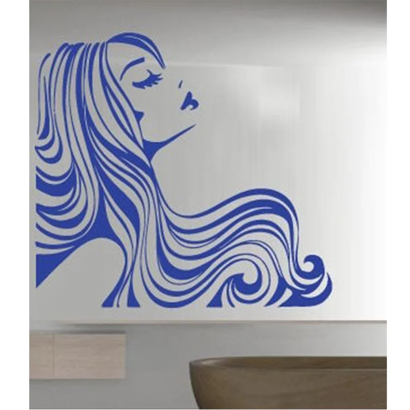 4 Size New Wall Sticker Hair Beauty Salon Vinyl Decal Girl Teen Barbershop Decor Removeable decal Glass sticker Hot selling | Дом и сад