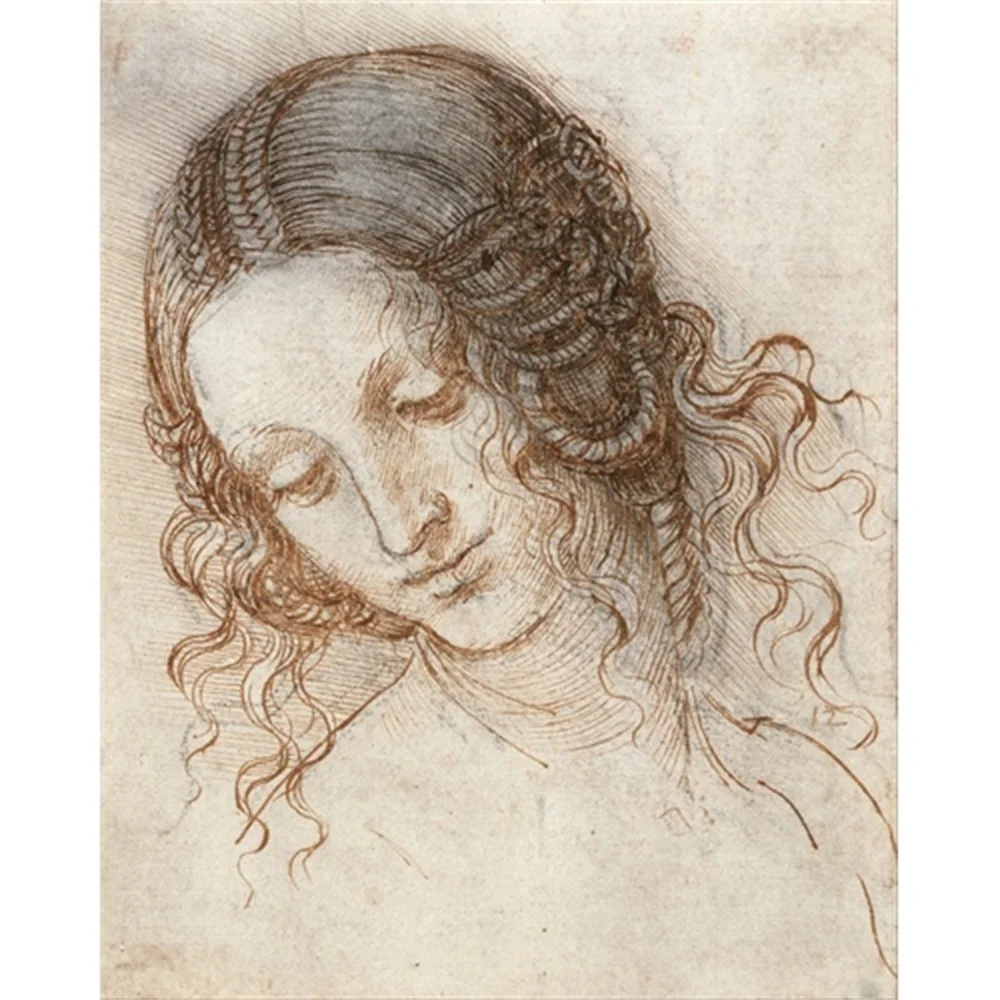 Leda's Head By Da vinci холст живопись каллиграфия настенное искусство классические
