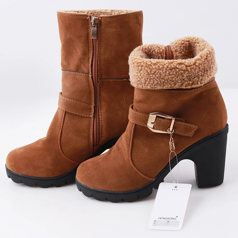 Женские теплые зимние ботинки на меху шерстяные пинетки Ботильоны Удобная обувь