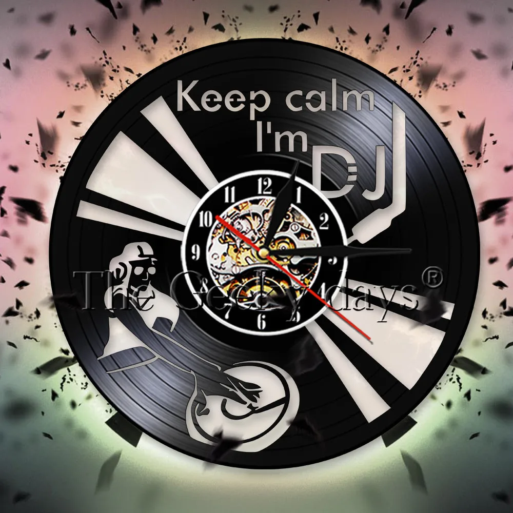 Настенные часы Keep Calm I'm DJ винтажные виниловые настенные с записью