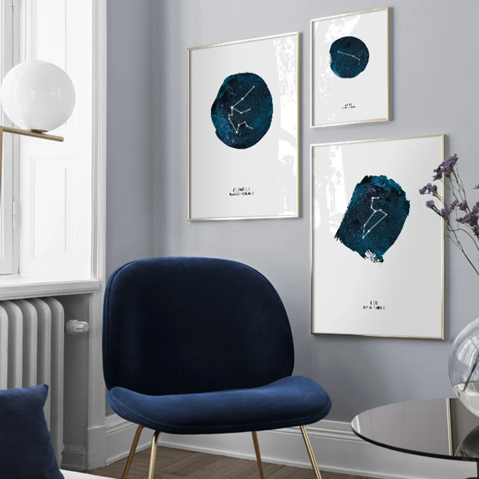 Canvas Pictures Home Decor Nordic Style Creative Constellation Painting Modern Wall Art Prints Poster Hotel Modular Living Room | Дом и сад