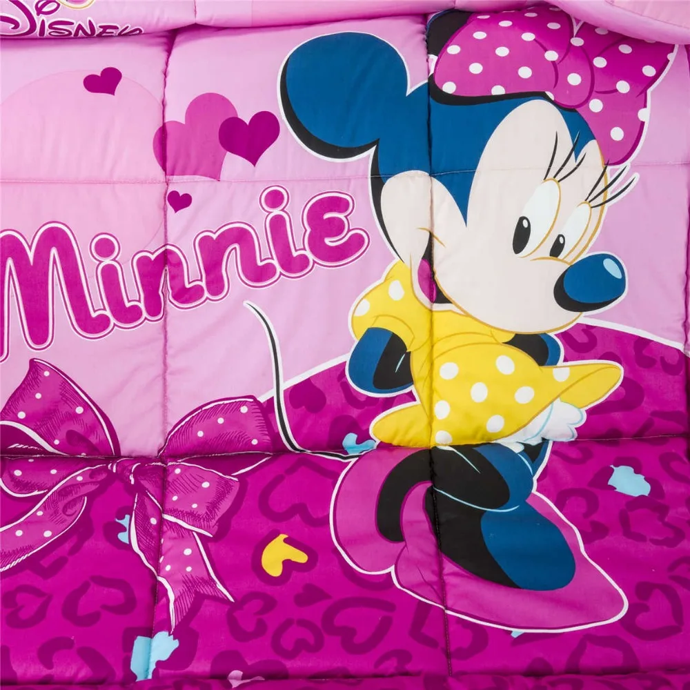 Стеганое одеяло с принтом Минни Маус односпальное Двухспальное для девочек 100%