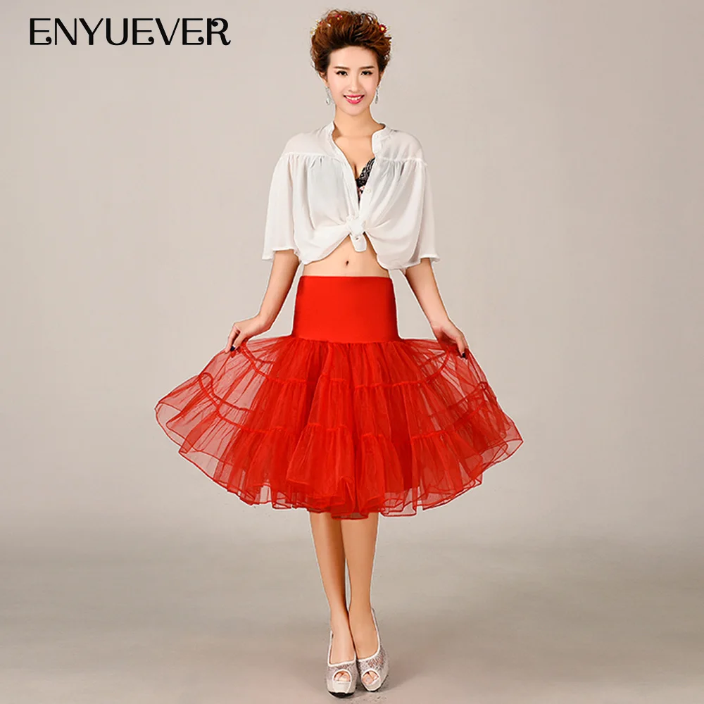 Enyuever Винтаж нижняя юбка Юбка 1950 х 60 годов кринолин короткие ретро качели