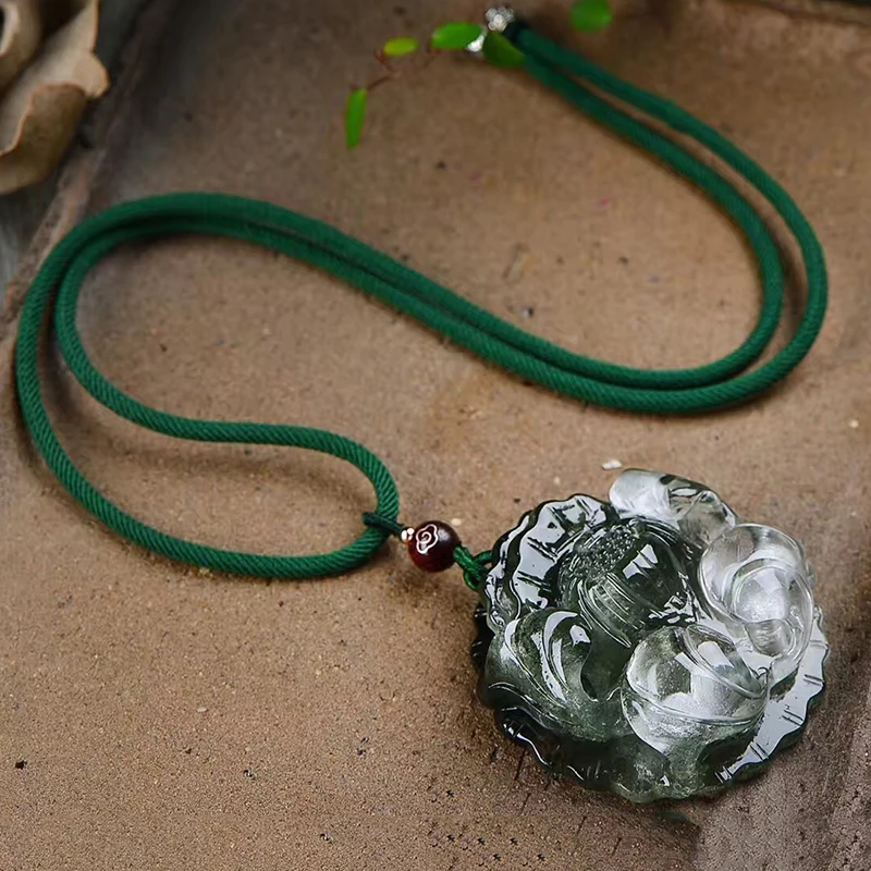 Оптовая продажа подвески с натуральным кристаллом зеленого призрака ручная