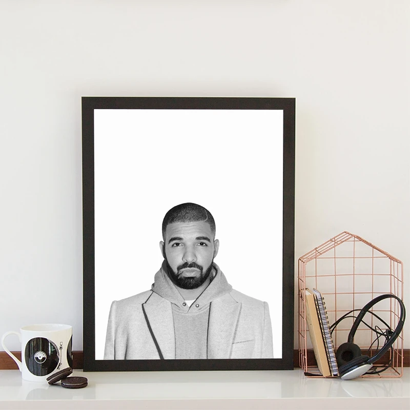Drake Poster хип хоп Wall Art Холст печать non Stop текст картина с цитатами черно белая