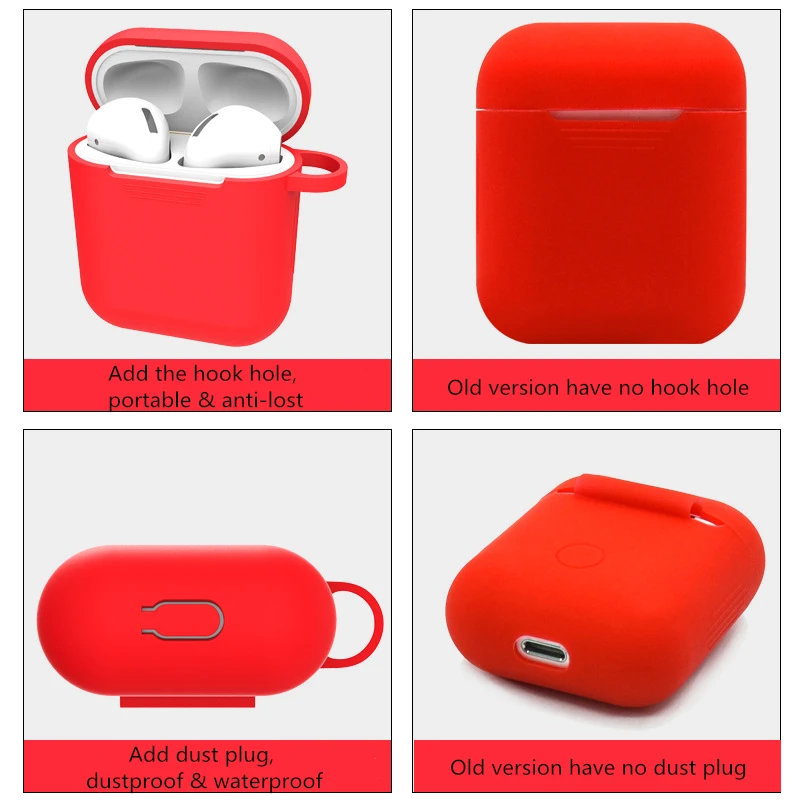 Силиконовый чехол с крючком для беспроводных наушников AirPods i9s|Аксессуары