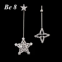 be8 brand beautful star shape brincos jewelry bling shiny cubic zirconia drop earring for young women party pagement gifts e 184