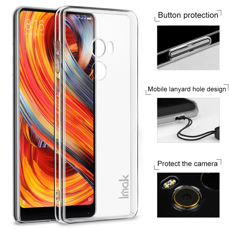 IMAK Crystal Case Transparent Durable PC Hard Cover for Xiaomi Mi Mix 2 Back MiMix Clear |