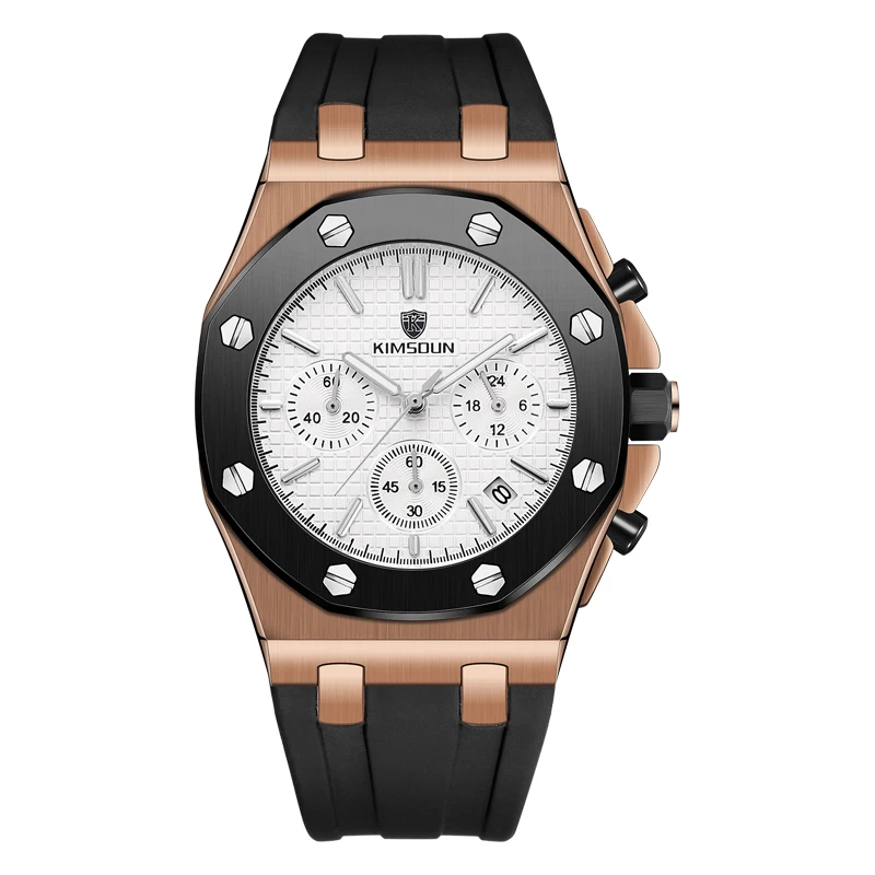 

KIMSDUN Sports Mens Watches Top Brand Luxury Genuine Rubber Quartz Men Military Watch Classic Male Clocks High Quality Watch