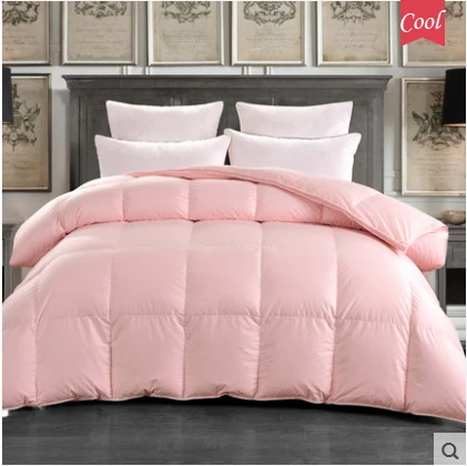 Pink Winter Quillts Белое пуховое одеяло, одеяло с гусиным подкладом, фирменное одеяло edredon couette, мягкое розовое одеяло d'oie douillette lit queen 200*230 см - Цвет: Pink Winter Quillts