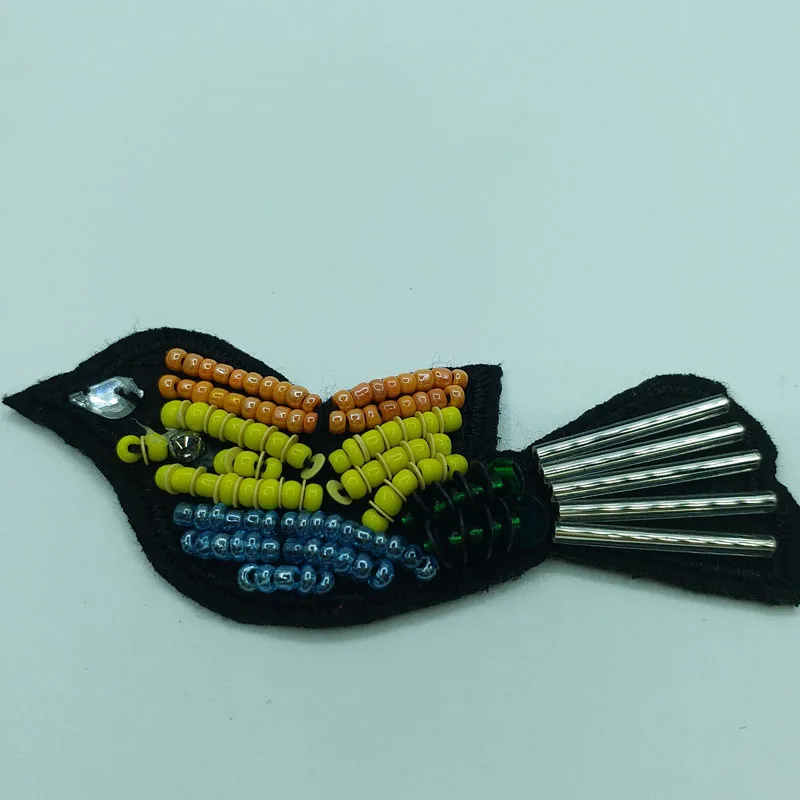 Нашивки 3D с птицами и бабочками Стразы ручной работы нашивка из бисера для одежды