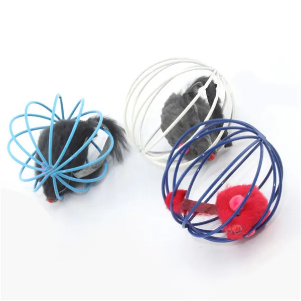 

50pcs Hot Worldwide Fun Toys False Mouse in Rat Cage Ball For Pet Cat Kitten Play Playing Toy
