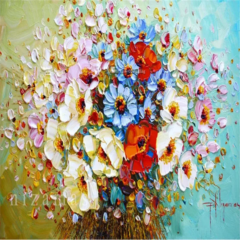 Картина на холсте квадратный Куадрос декоративный мастихин 3D текстура акриловый