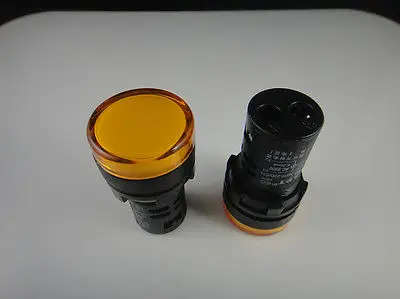 

5 шт., желтый светодиодный индикатор питания 12 В 16 мм