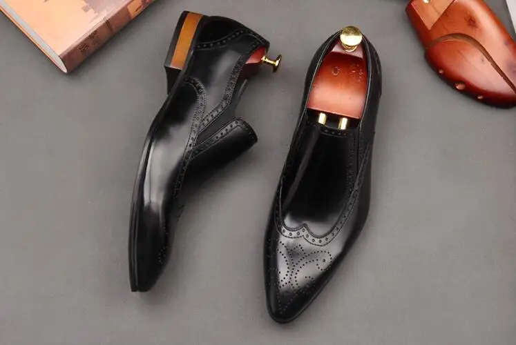 Мужские ботинки оксфорды 2018 летние классические свадебные туфли без шнуровки