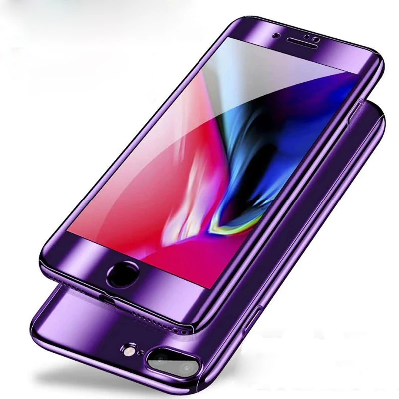 360 позолоченный зеркальный чехол для iPhone X XS Max XR 7 8 6 6S Plus 5 5S SE чехол для телефона samsung S8 S9 Plus Note 9 8 S7 Edge A7 A5