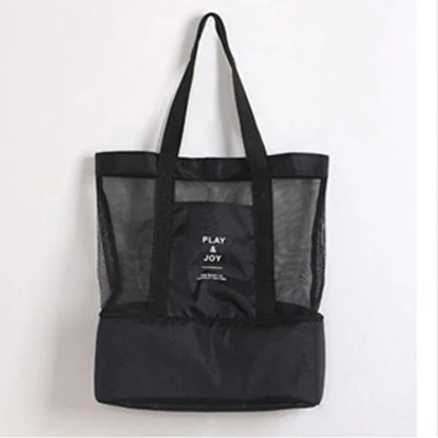 black Большой Теплоизоляционный охладитель Bashopping bagsgs женские сумки многофункциональная изоляционная посылка 2 слоя пищевой портативный - Цвет: black