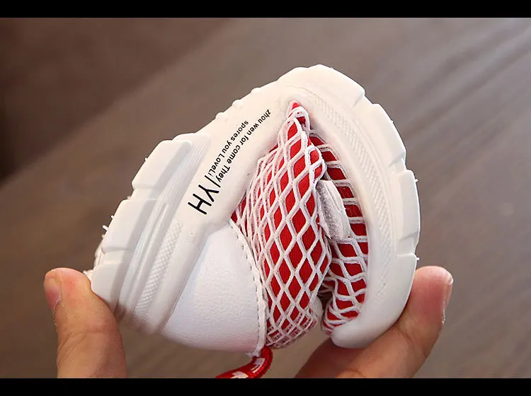 Новинка; Осенняя детская обувь для мальчиков; обувь для первых шагов; модная дышащая обувь с сеткой для девочек; спортивная обувь для маленьких мальчиков; размеры 21-30