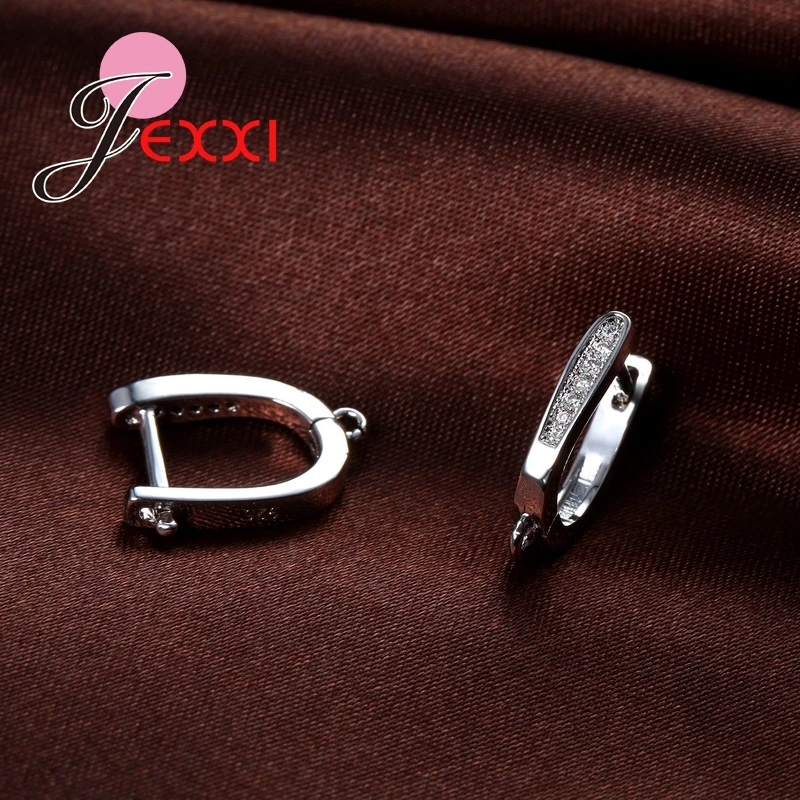 Серьги-кольца из серебра 925 пробы с фианитами | Украшения и аксессуары