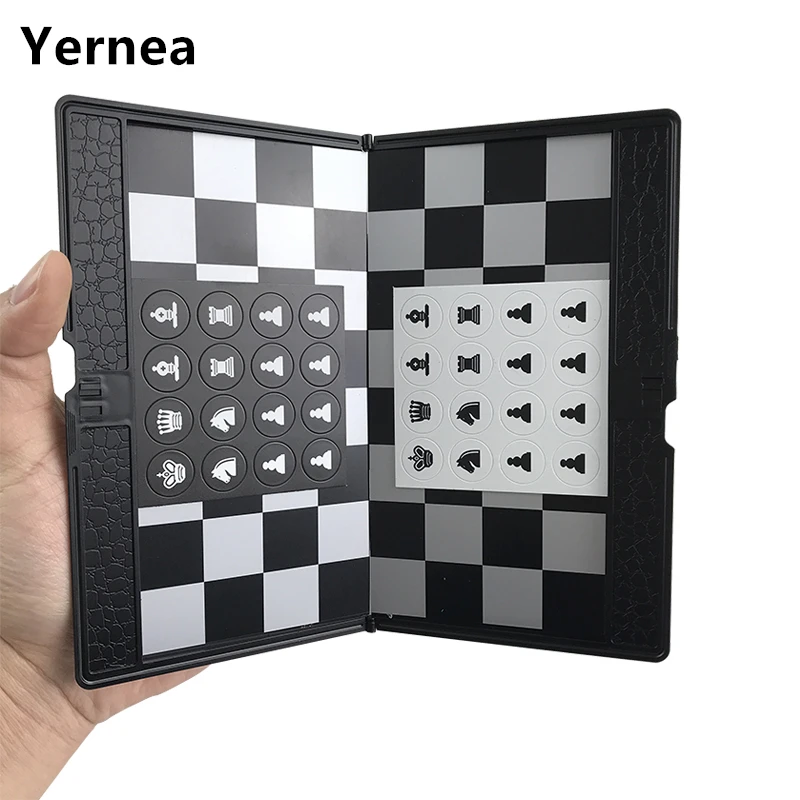 

Yernea Magnetic Plastic Chess Folding Wallet Type Chess Set Mini Portable Board Game Easy to carry Present Educational Gift