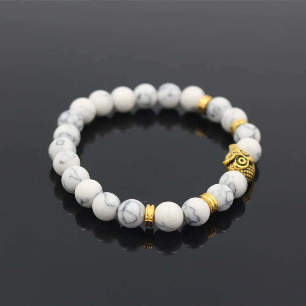 Модный античный браслет NADEEM золотого и серебряного цвета с головой совы
