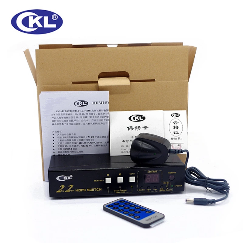 CKL 2 в Выход HDMI переключатель сплиттер коробка для ПК монитор с ИК-пультом