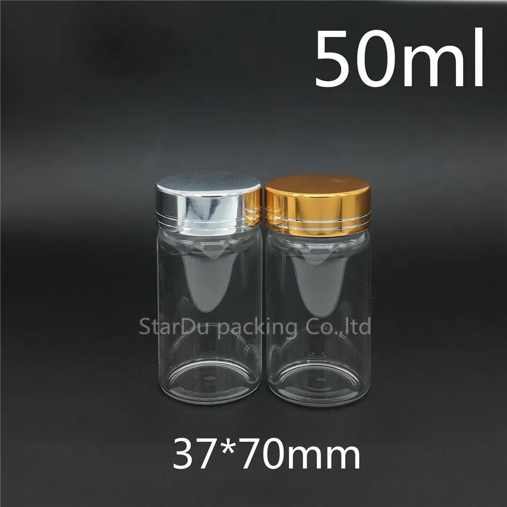 Free Shipping 480pcs 37*70mm 50ml High-quality Screw Neck Glass Bottle For Vinegar Or alcohol,carft/storage Candy Bottles