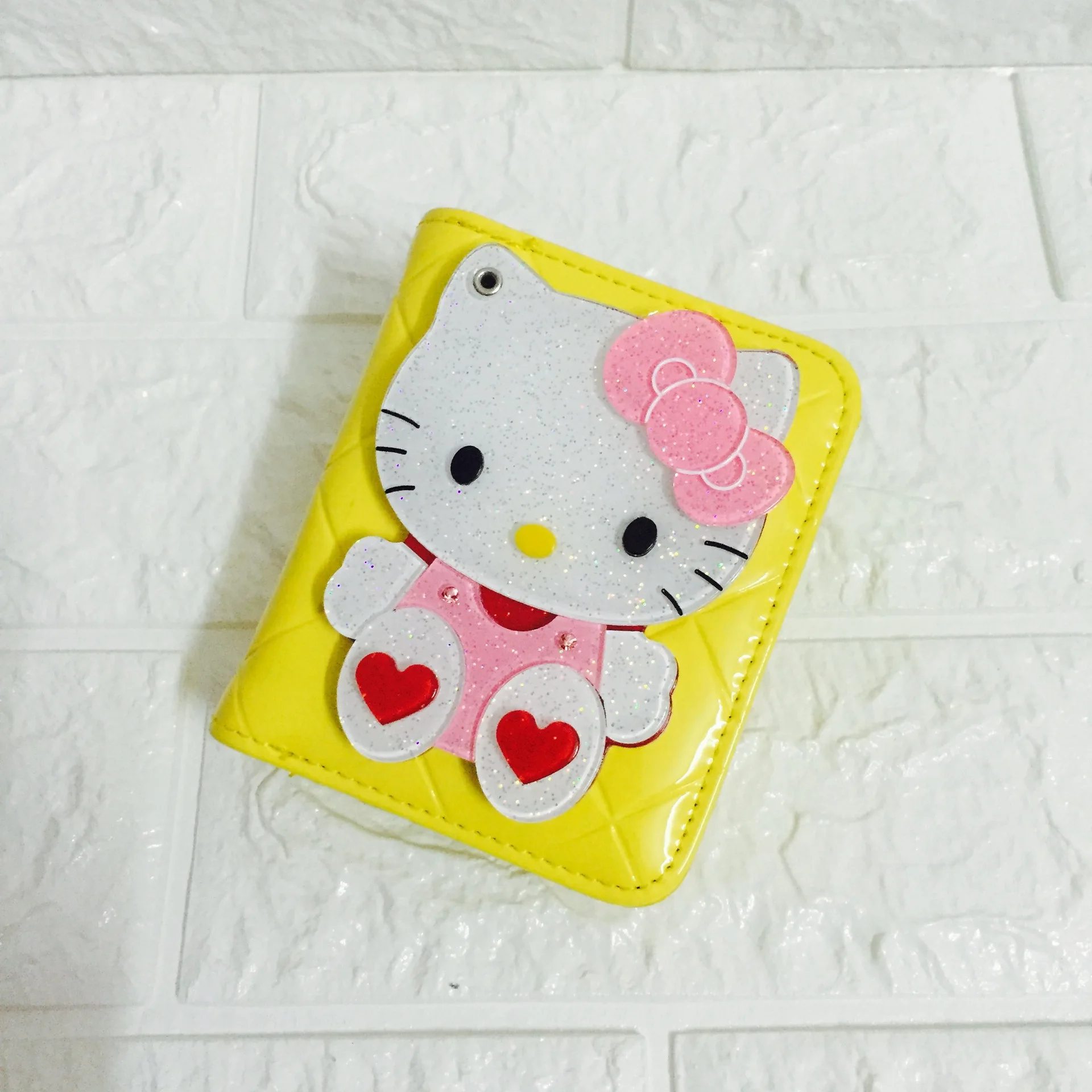 Модный маленький короткий кошелек с сердечками hello kitty женский кожаный кошельки