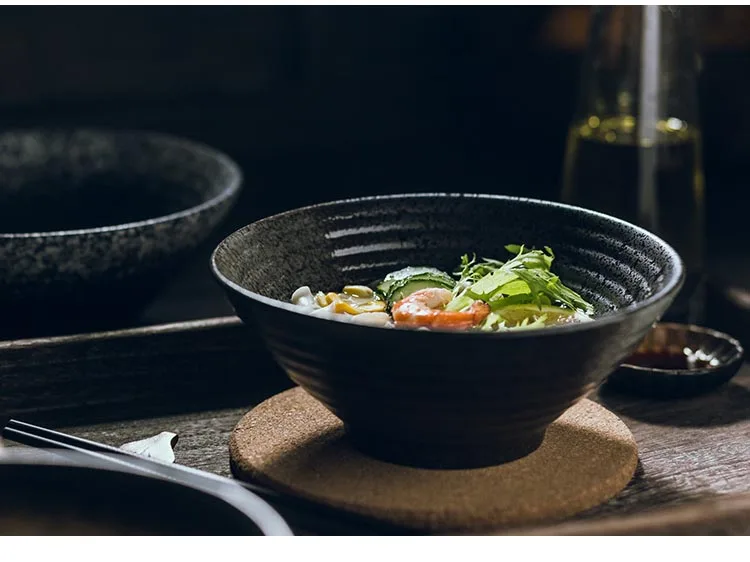 4,5/5,5/6,5/8/9 дюймов японский Керамика Bowl Ramen большая чаша говядина Лапша супа чашки, миски под рис салат контейнер Винтаж Кухня посуда