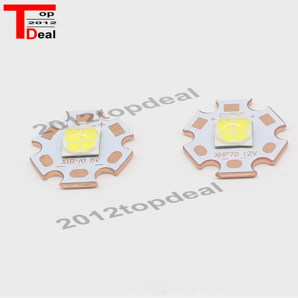 CREE XHP70 3000K теплый белый светодиодный чип-излучатель 6 в 12 В с 16 мм 20 Cooper PCB | Лампы и